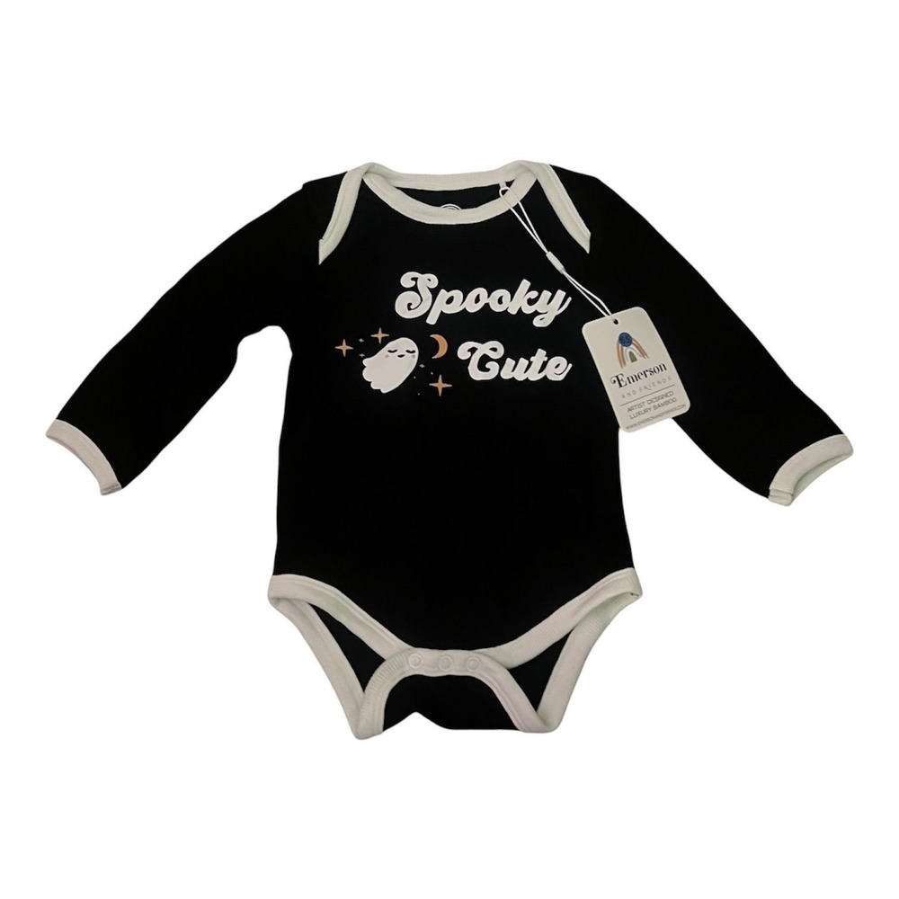 NWT Spooky Crew Bamboo Onesie Emerson And Friends 6-12 months